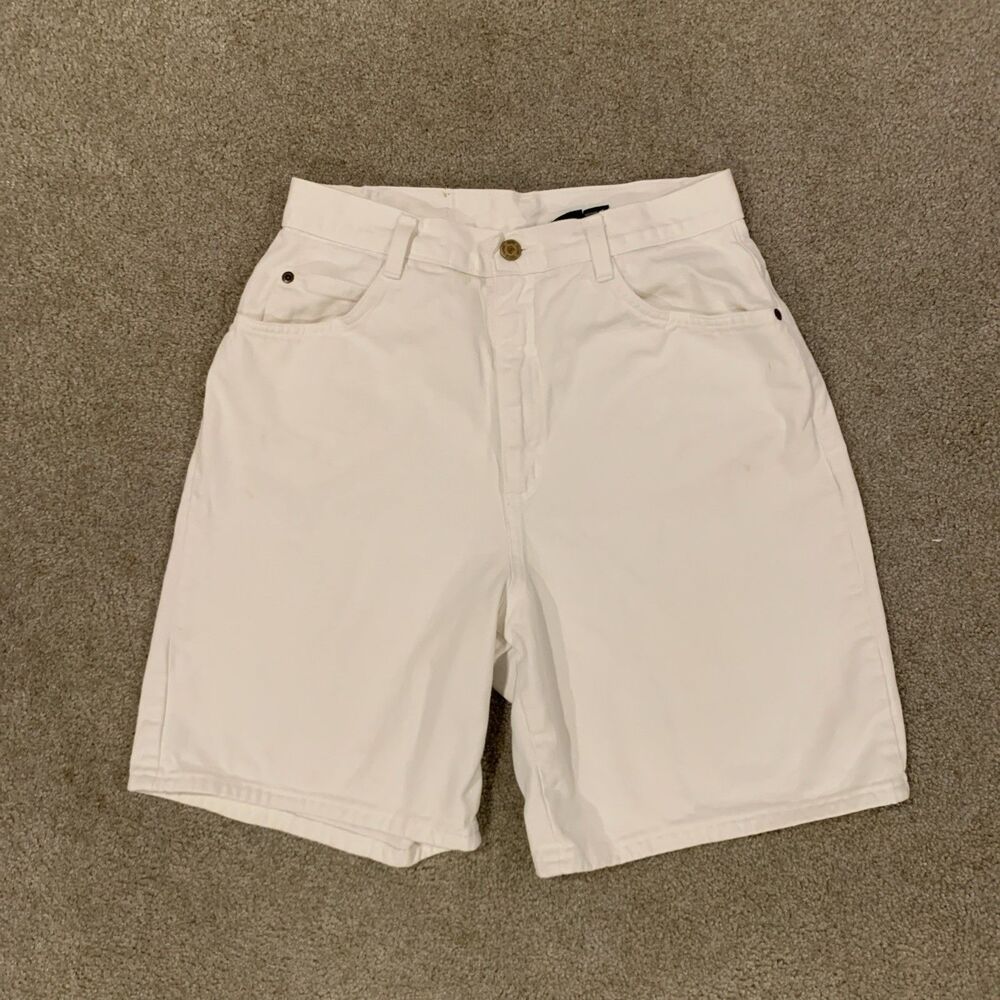 Vintage Size 12 HUNT CLUB Denim Jean White Mom Shorts 80s Made in USA 28" Waist